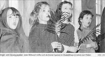 Singet, wem Gesang gegeben. Jeden Mittwoch treffen sich die Kloster-Spatzen im Elisabethhaus in Lehnin zum Proben