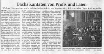 Unter der Leitung von Dirigentin Linde Mothes brillierten Chor und Orchester beim Weihnachtsoratorium in Lehnin